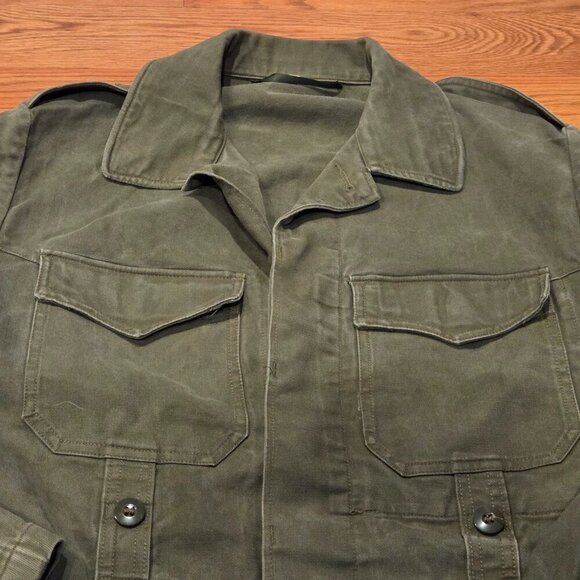 Wahler German Army Military Olive Green Field Shirt Womens Size 7 Grunge 1990s - Picture 2 of 14